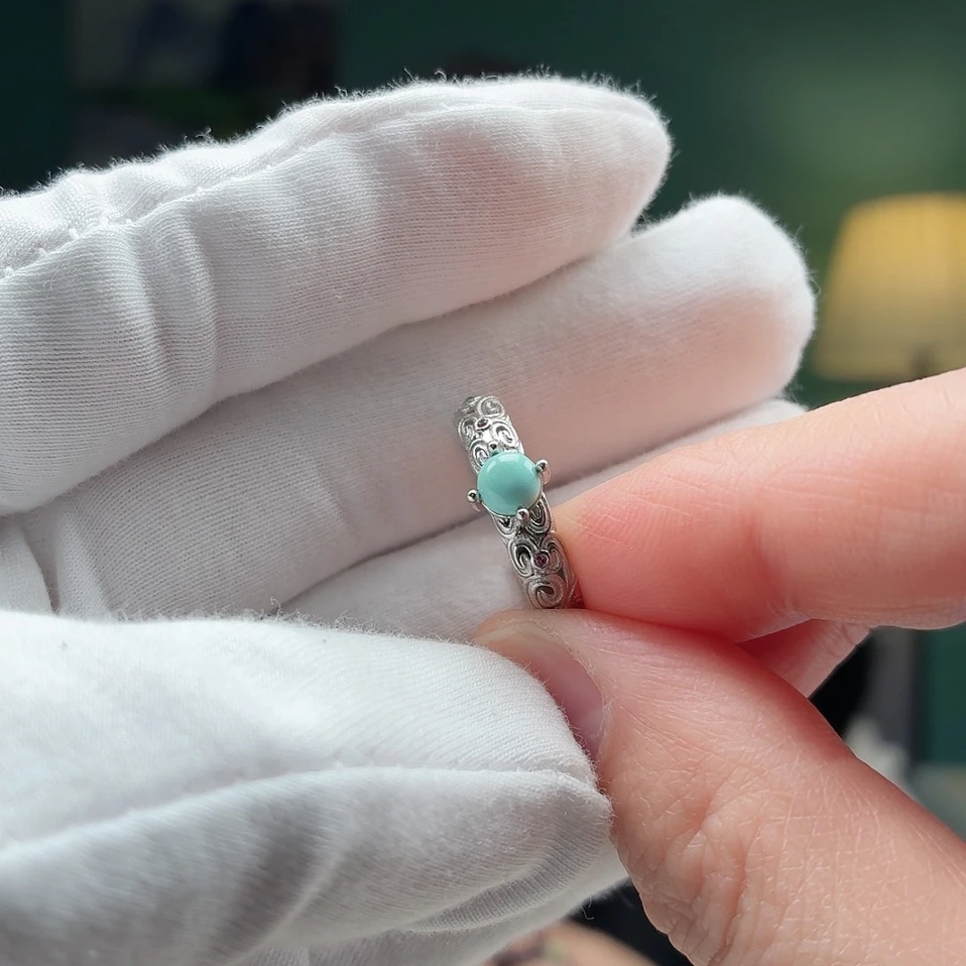 绿松石银S925镶嵌珠宝奇石