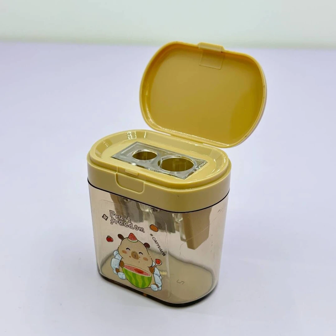 可爱卡皮巴拉卷笔刀ins双孔高颜值小学生便携迷你转笔刀削笔器