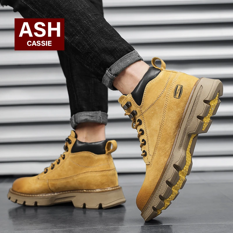 ASH CASSIEASHCASSIE马丁靴男新款高帮鞋英伦风厚底工装靴男士