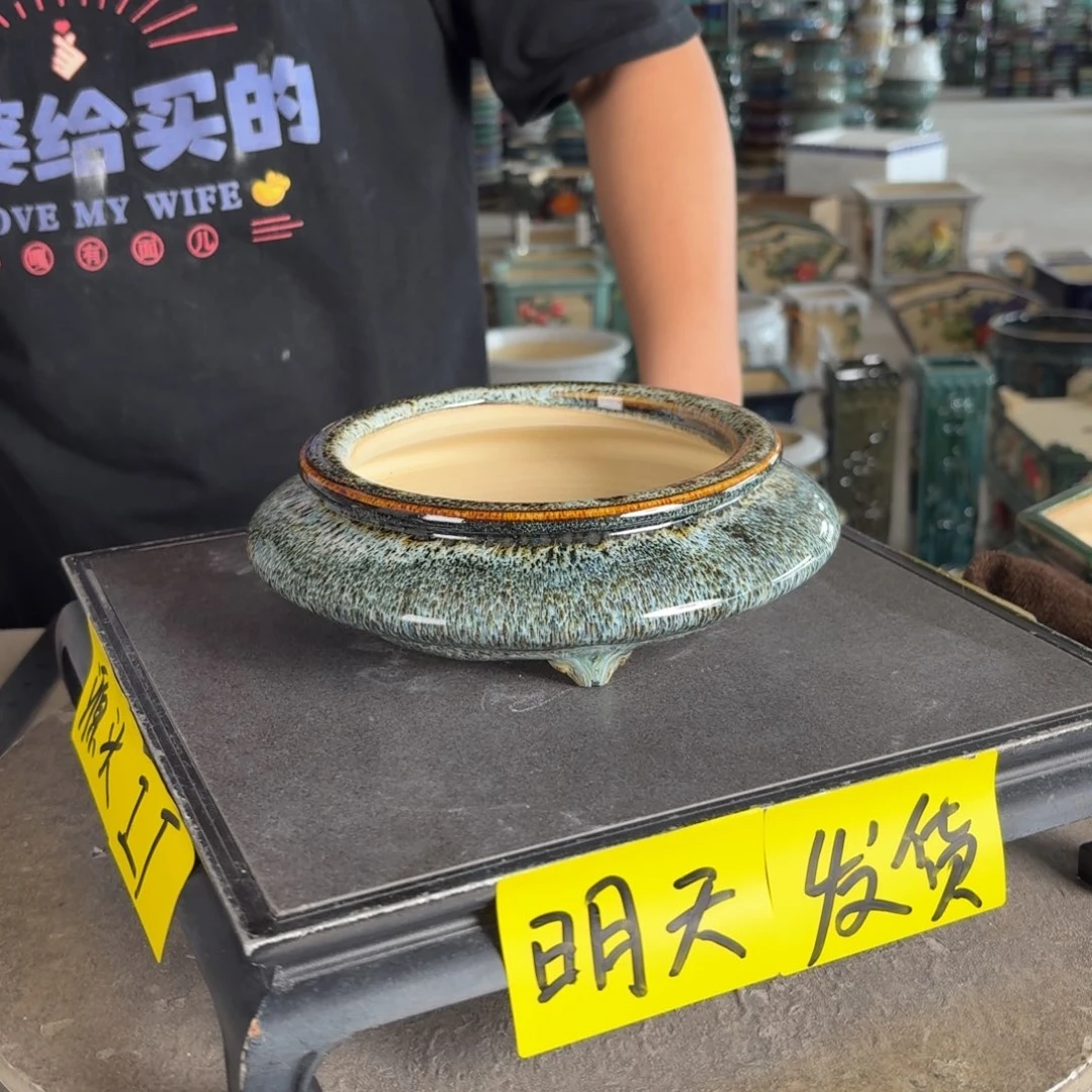 。一风堂石湾花盆 内14*4 打磨痕迹