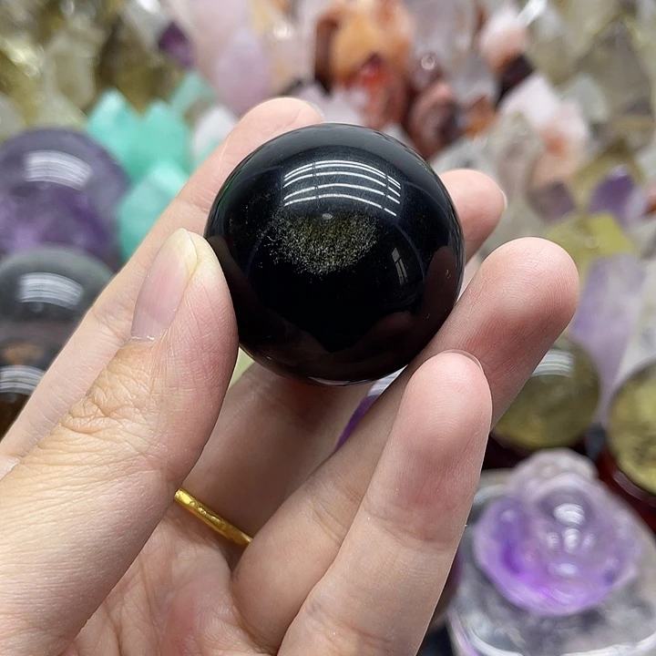 珠宝半成品水晶未镶嵌9金耀石球3.5mm