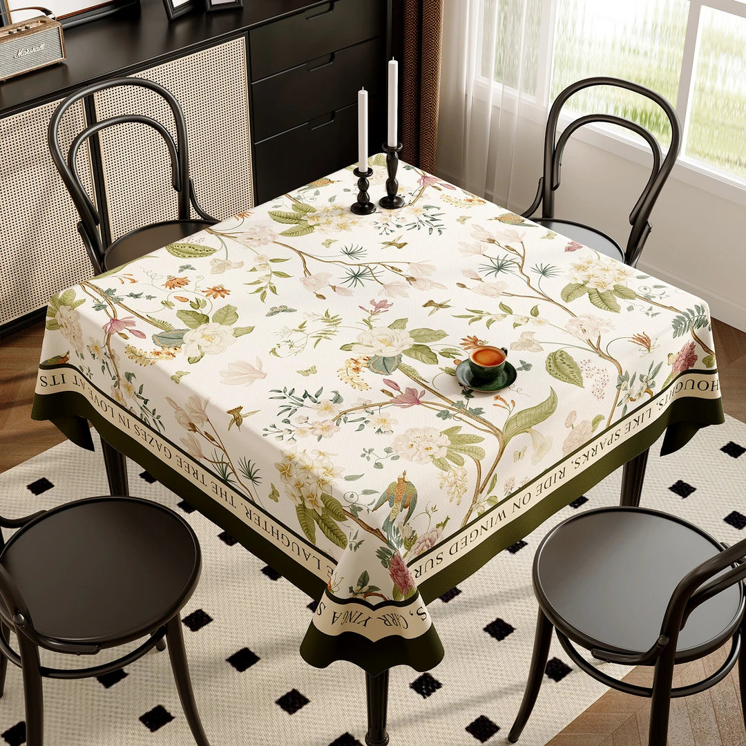 美式复古正方形桌布免洗防水防油方形桌布轻奢高级感2025新款台布