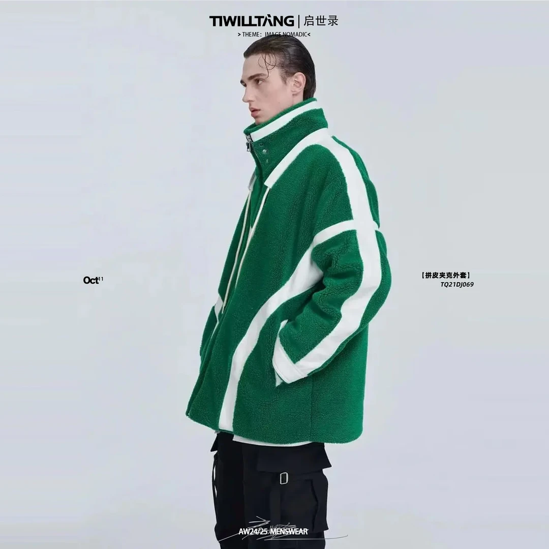 TIWILLTANG启世录"宇治苍穹"拼皮夹克外套