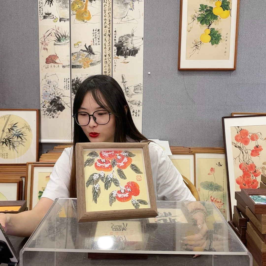 书法手绘带框尺寸:15*15