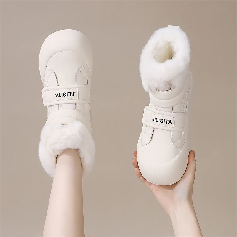 皮毛一体雪地靴女2025新款冬季加绒加厚保暖羊毛大棉鞋女短筒棉靴