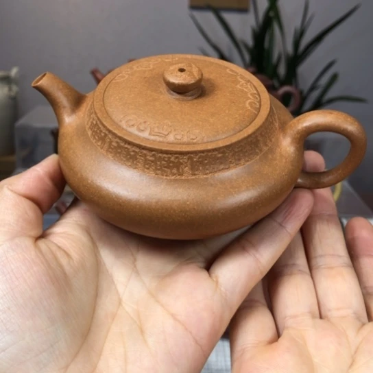 紫砂茶壶老段磉盘170cc