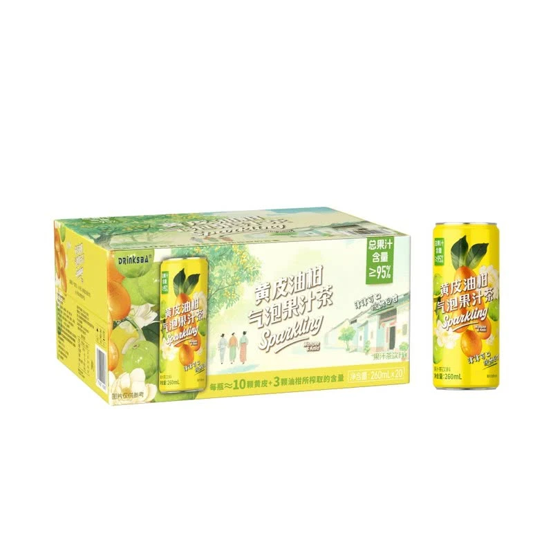 Drinksba黄皮油柑气泡果汁茶260mL*20饮料