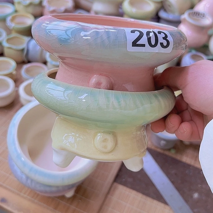 红陶陶瓷花盆当场满12包邮