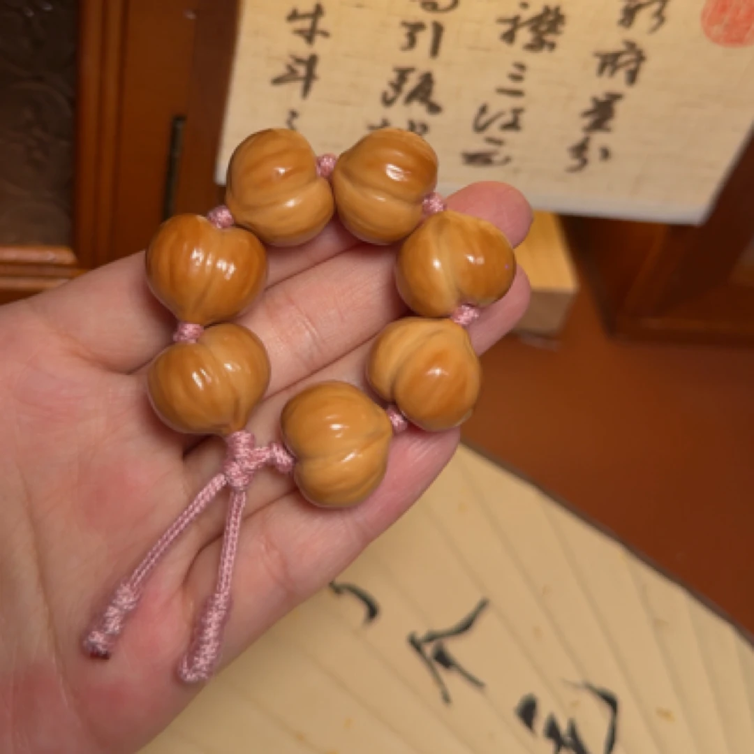 全品猴头高抛屁桃手捻·七颗珠子·默认绳子粉色·可备注