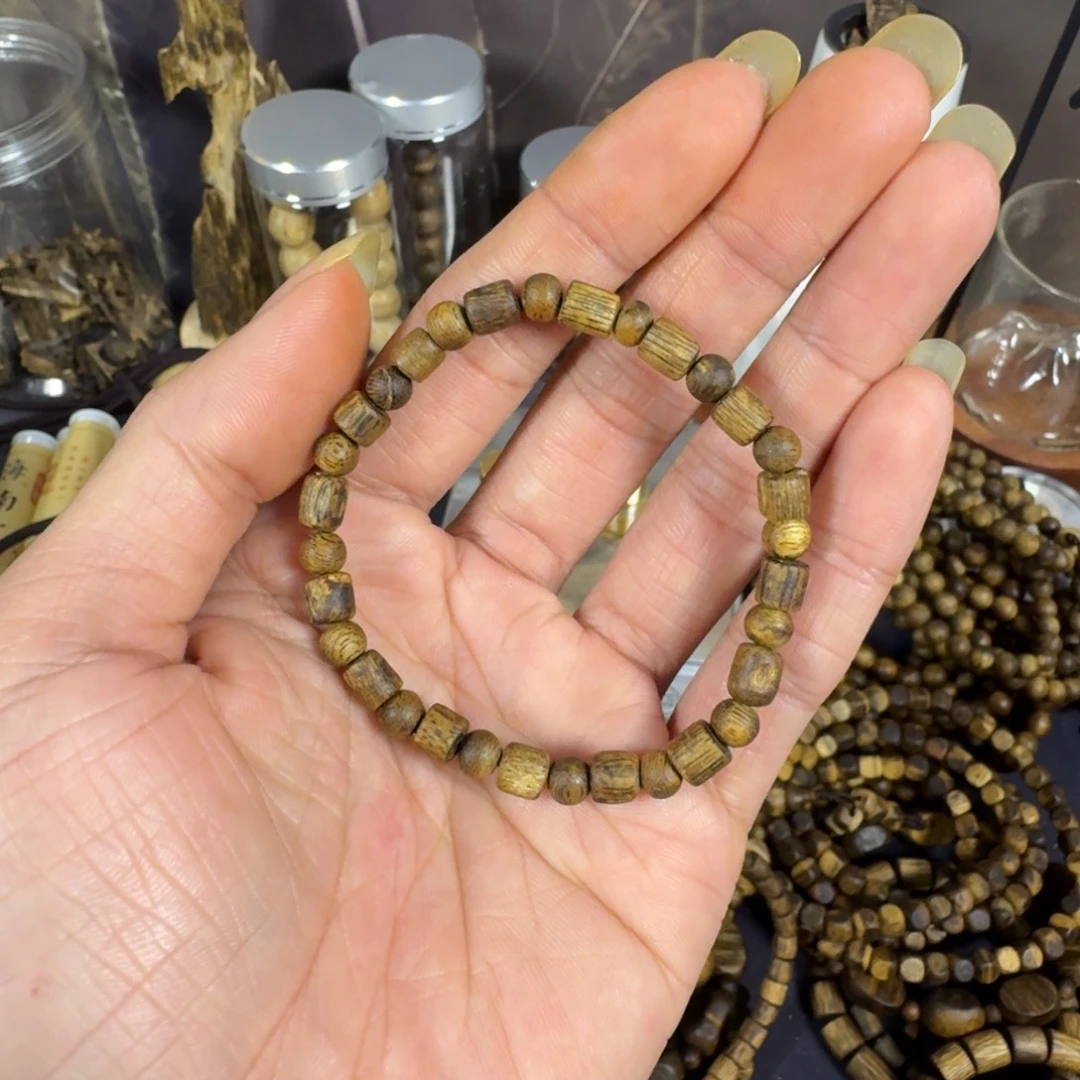 沉香碎屑沉香桶珠奇楠沉香手链