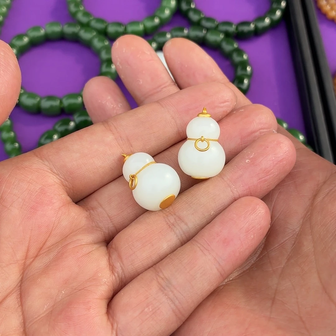 和田玉18K金镶嵌颈饰多样性发货拍一发一