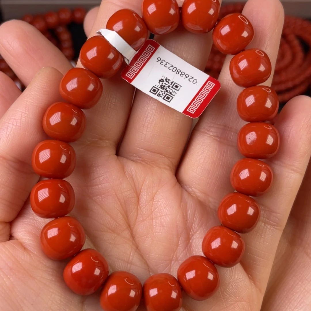 【闪购商品】南红玛瑙手链未镶嵌铭**心满肉满色花