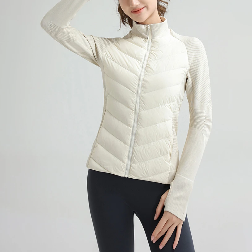 901 秋冬热推黑金女士瑜伽运动款90白鹅绒服保暖修身显瘦运动夹克