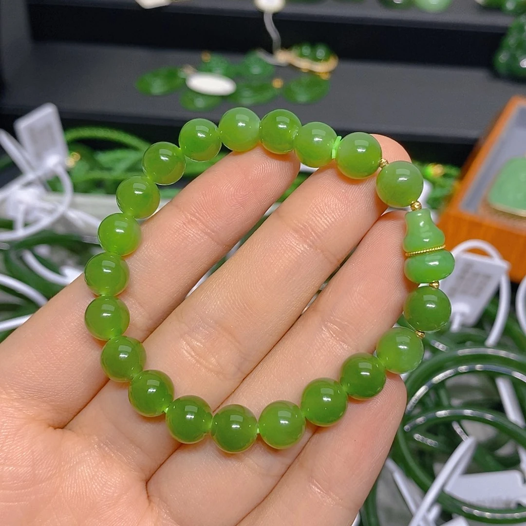 手串18K金镶嵌和田玉（碧玉）