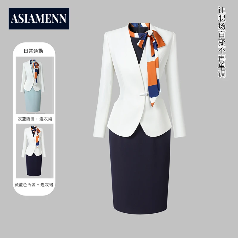 高端时尚西服套装女2025年夏季薄款商务工作服售楼部面试职业正装
