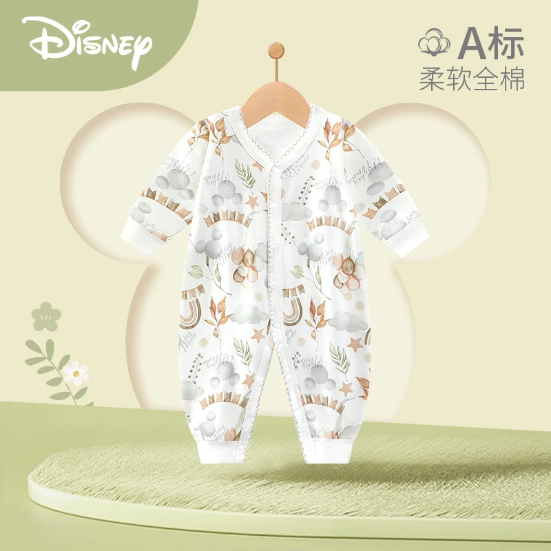 Disney/迪士尼婴儿连体衣纯棉新生春秋装衣服宝宝四季款哈衣爬服