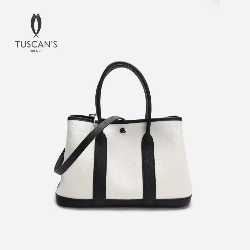 TUSCAN'S经典款真皮花园包百搭手拎包单肩斜挎女包时代双鱼