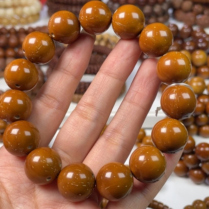 紫金鼠手串15.7尺寸练手款（黄斑/有棕线）