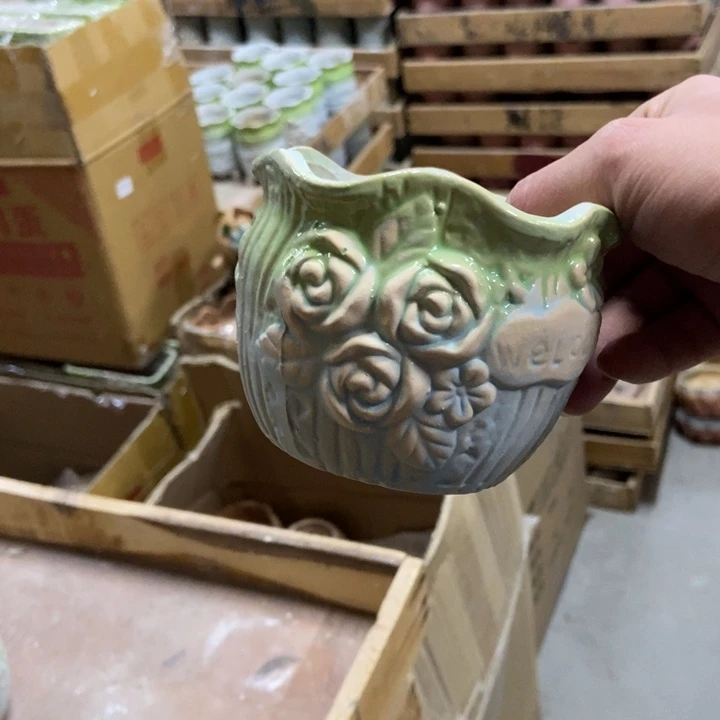 陶瓷花盆单场满9.9发10*8