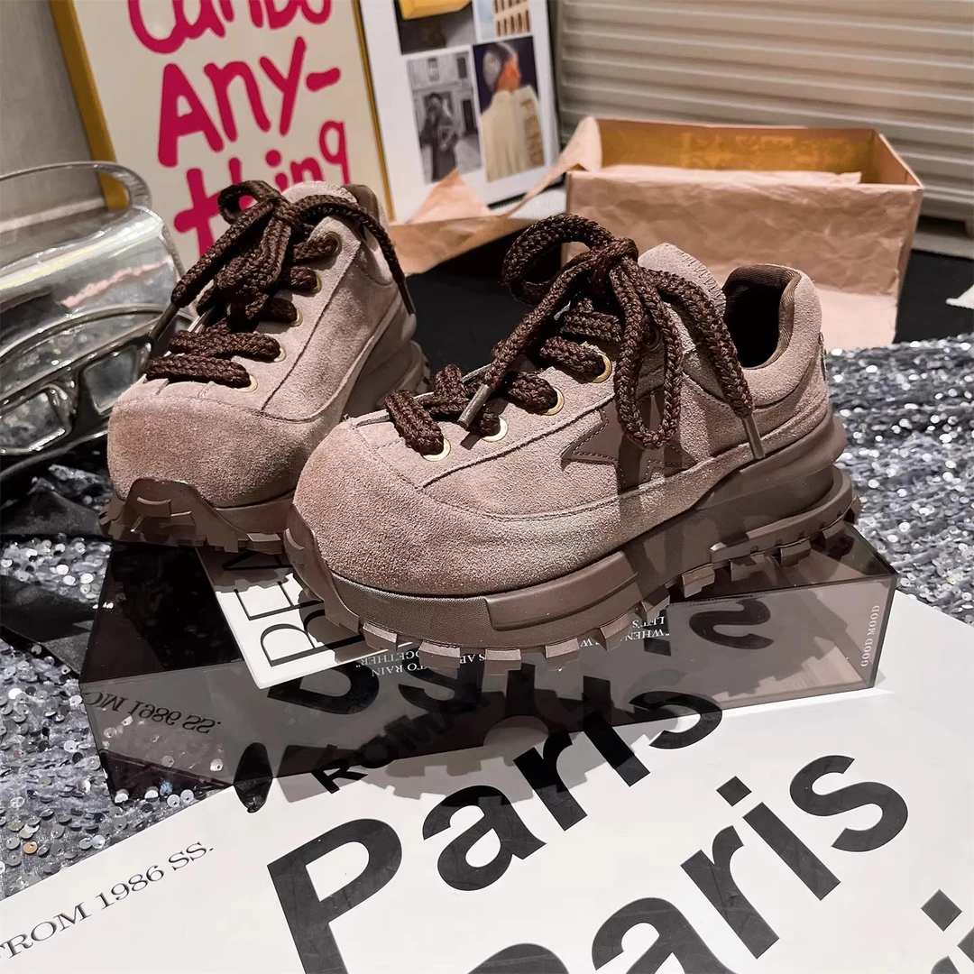 欧货时尚星星系带复古厚底松糕休闲鞋板鞋小蛮腰老爹鞋运动鞋女鞋