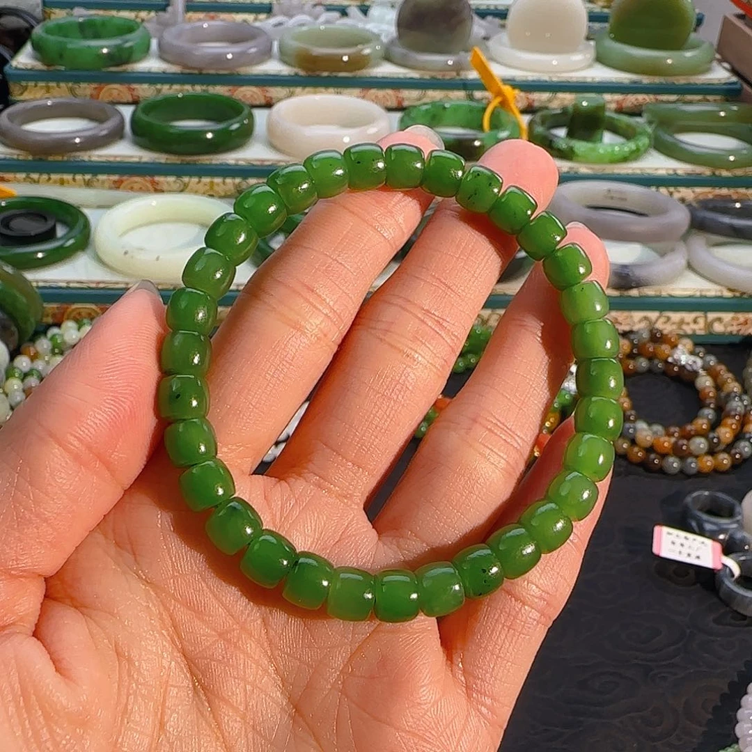 未镶嵌手链和田玉碧玉直切