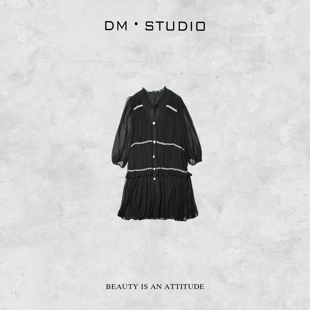 •STUDIO/度假风气质仙女风宽松显瘦长袖连衣裙2504LYQ/1116