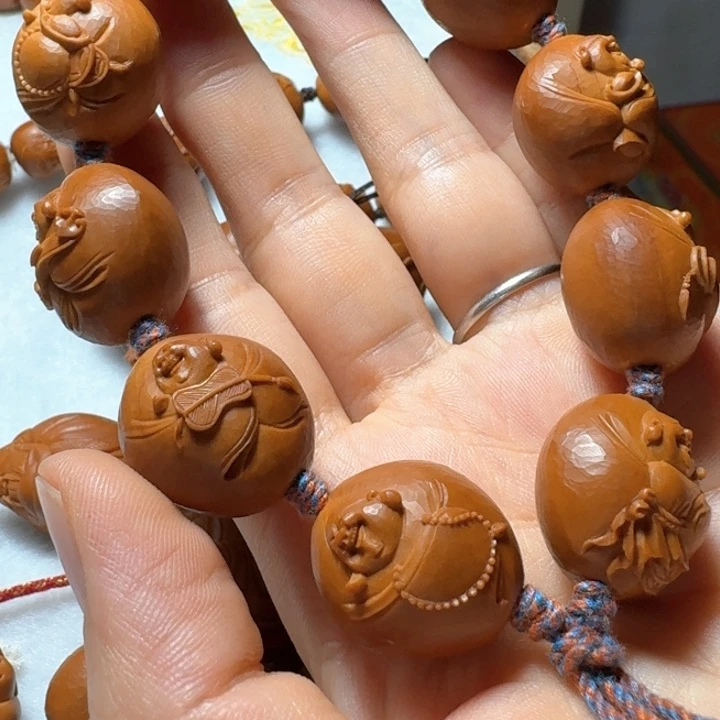 橄榄核手串/手链安***?浮雕弥勒