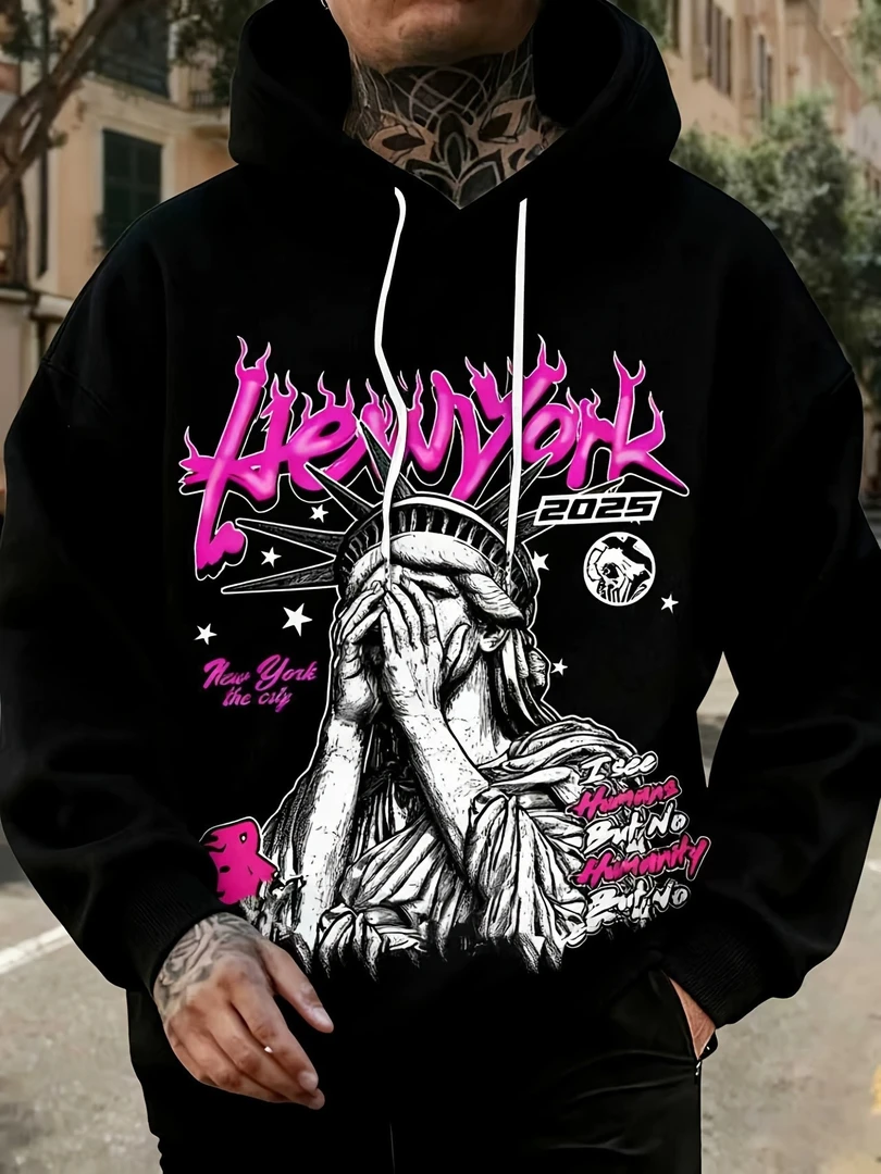 AvenueINK秋冬百搭美式嘻哈印花男卫衣ins卫衣男款爆款2025新款