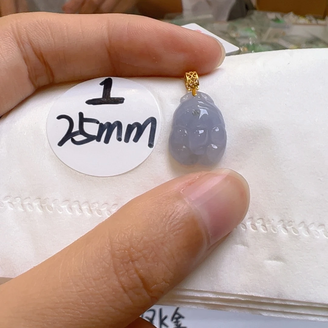 吊坠(不含链)18K金镶嵌翡翠