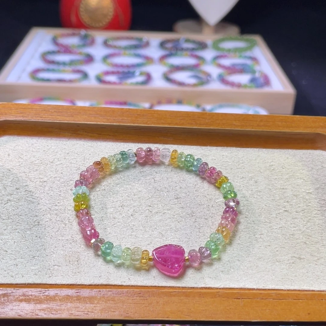 碧玺未镶嵌手链A25碧玺手串