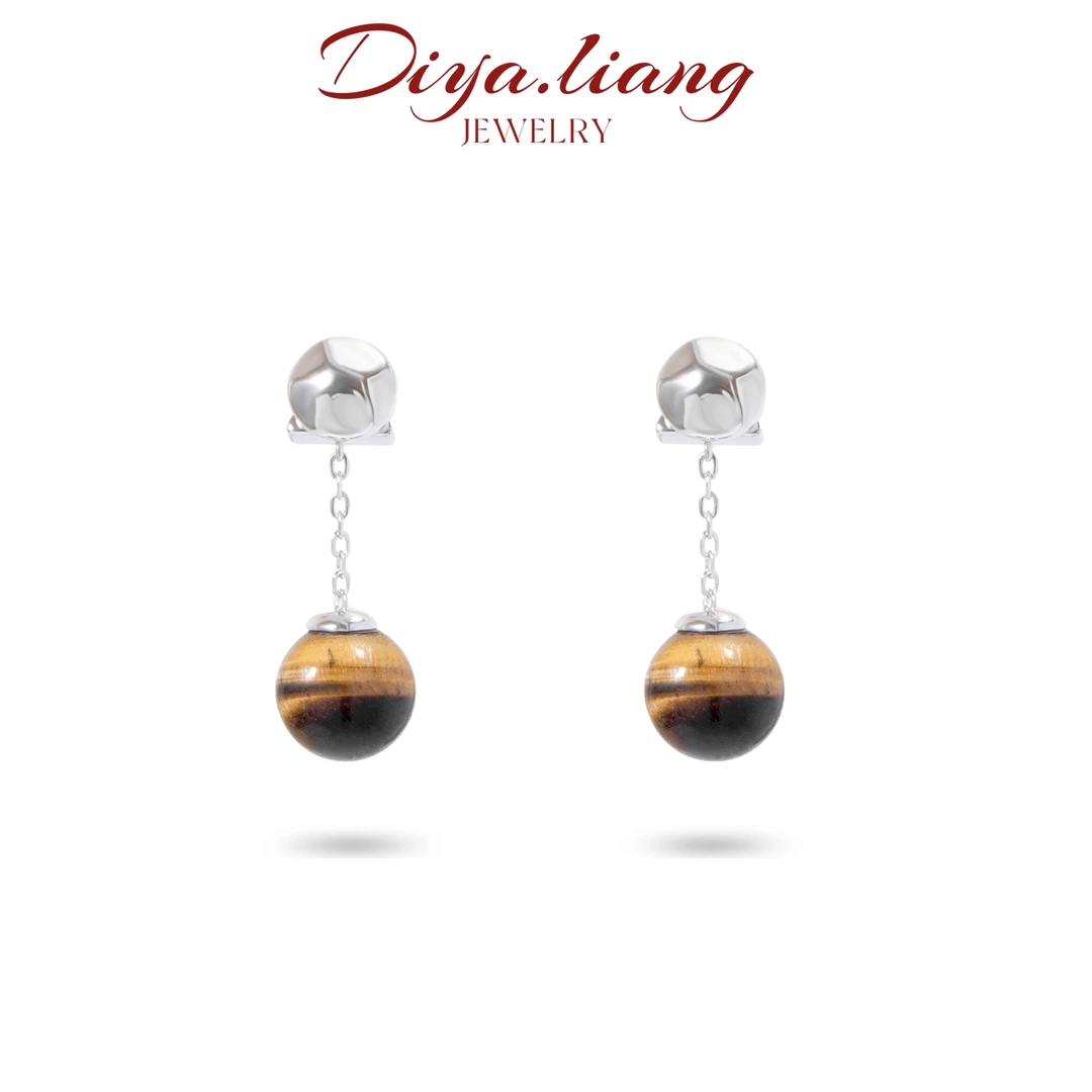 925银耳饰 梁雅帝新品【沉香】港风复古美拉德色时尚纯银耳饰