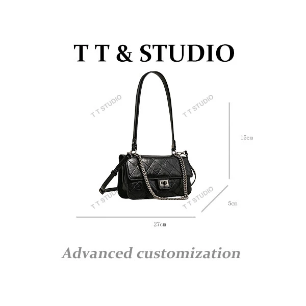 【TT Studio】SK-82716-黑色RAIN.CUN时尚简约腋下斜跨轻奢女包