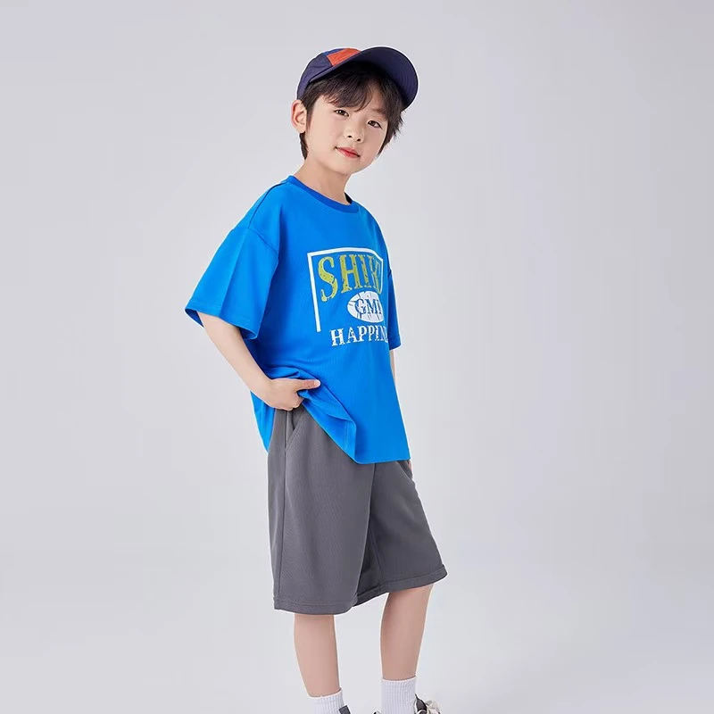 【编号R647】GT4211-06-儿童休闲短袖套装蓝色-GMF