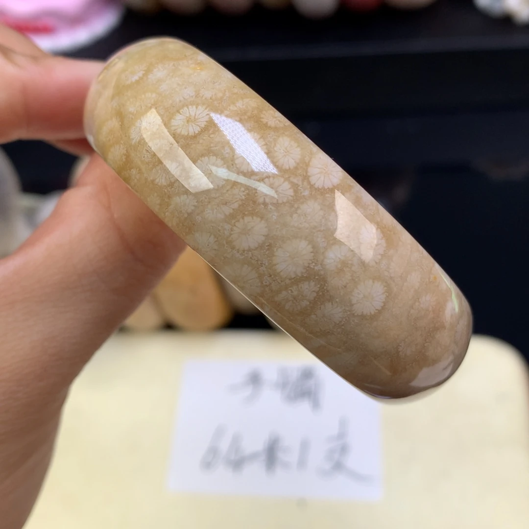 硅化珊瑚（珊瑚玉）未镶嵌吊坠(赠链)五折手镯54圈（15号）