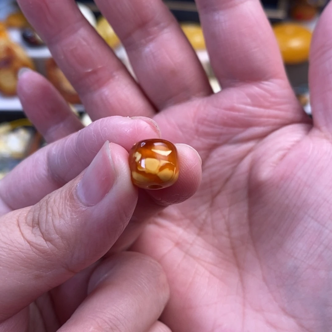 未镶嵌琥珀裸石老花蜡老型单珠10.5