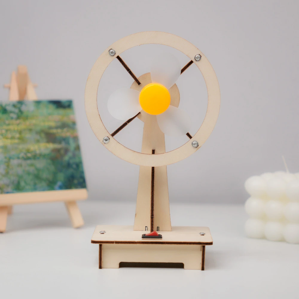 儿童创意DIY木制小风扇小学生科技小制作益智手工拼装玩具材料包