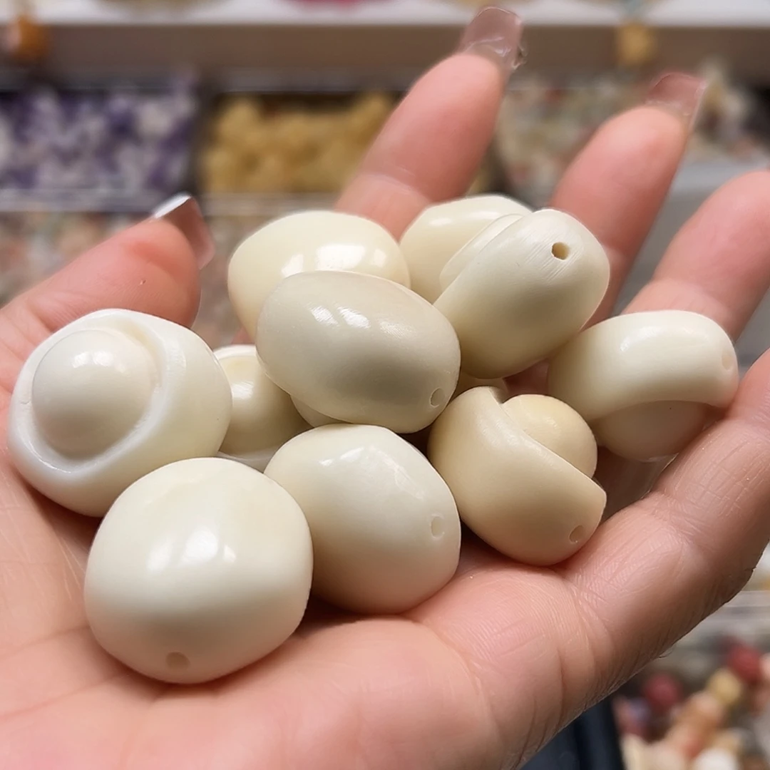 手串菩提根/象牙果微瑕卡27左右荷包蛋10颗孔道有裂