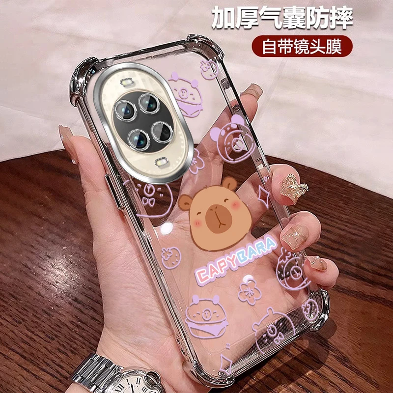 适用华为nova14手机壳四角防摔nova14pro硅胶NOVA13透明带镜头膜