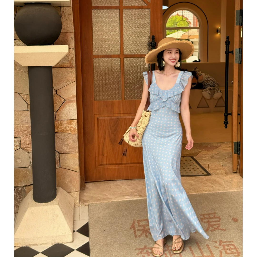 【爱丽丝】法式气质小飞袖设计连衣裙包臀鱼尾收腰中长款夏季裙子