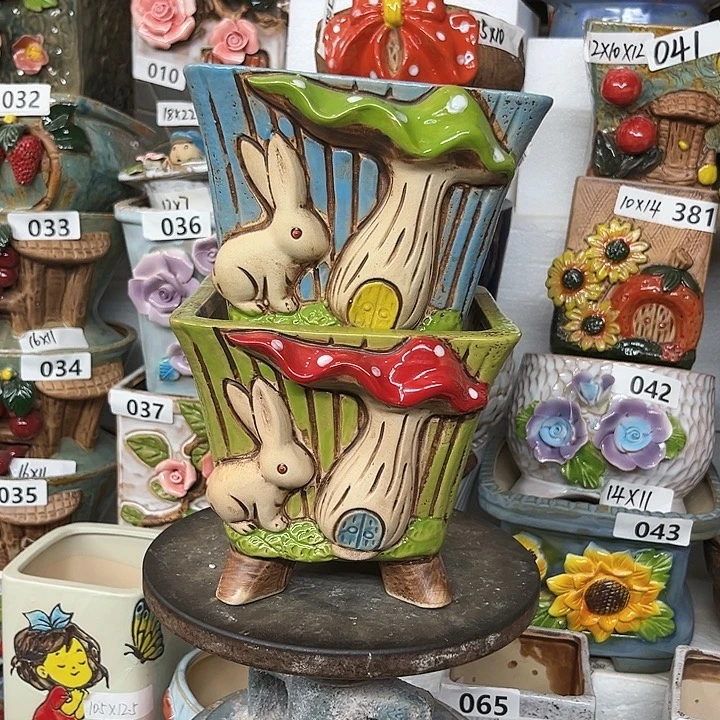 粗陶材质多肉花盆