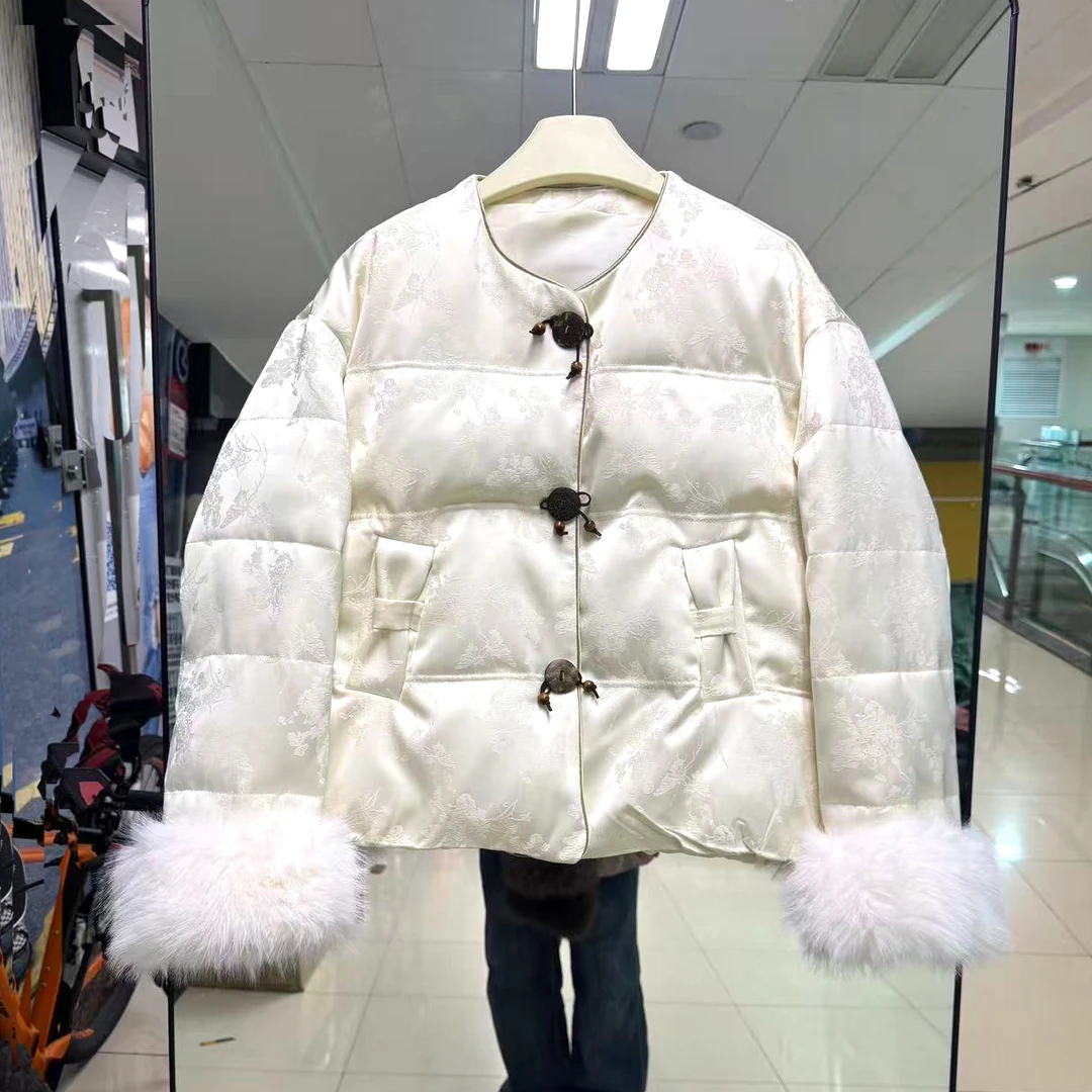 新中式国风提花盘扣保暖棉服冬季年新款高级感气质漂亮轻奢面包服