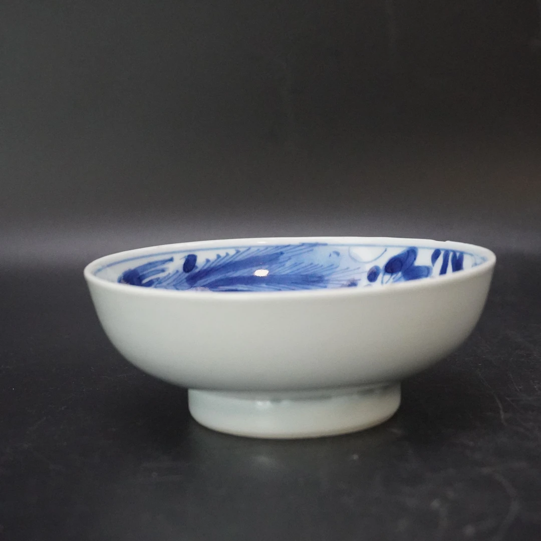 25080922 清康熙青花凤凰牡丹纹洗 直径13cm