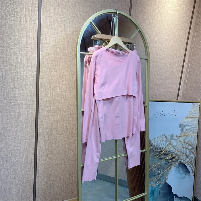 F534粉色孕妇衣两件套   L90-130XL140