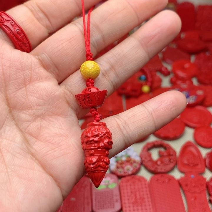 天然辰砂工艺品朱砂手机坠