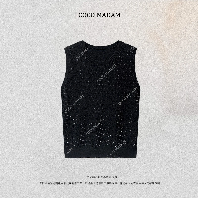 NIUNIU ·T-160 夏季带钻圆领宽松上衣背心