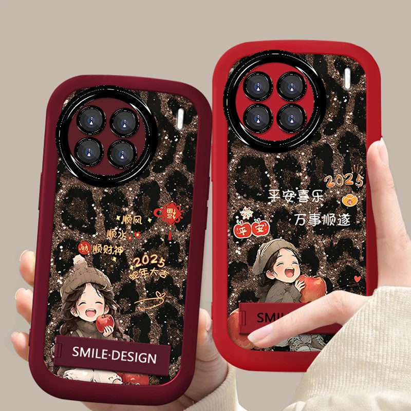 适用于【VIVO】X90/X90S新款豹纹女孩可爱创意支架防摔手机壳