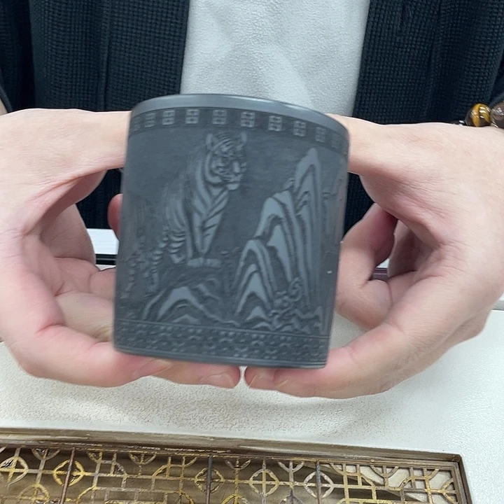 茶杯紫砂五虎主人杯