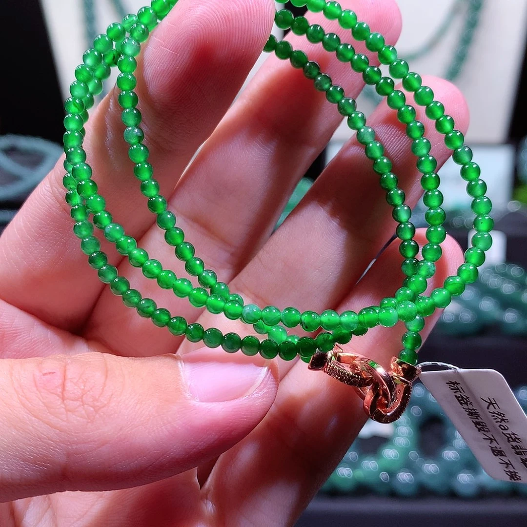 翡翠未镶嵌手链天然a货翡翠项链3