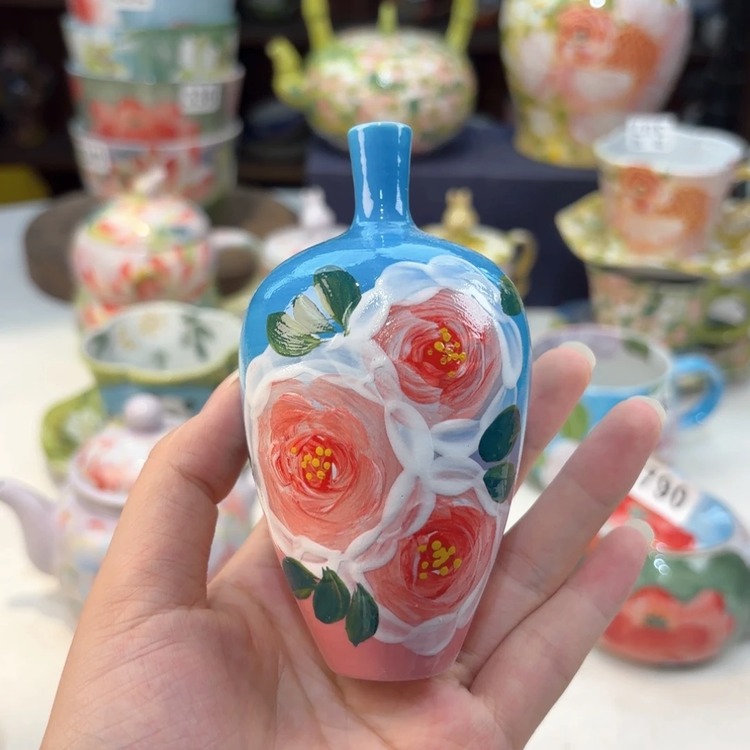景德镇手绘高温釉下彩陶瓷茶具