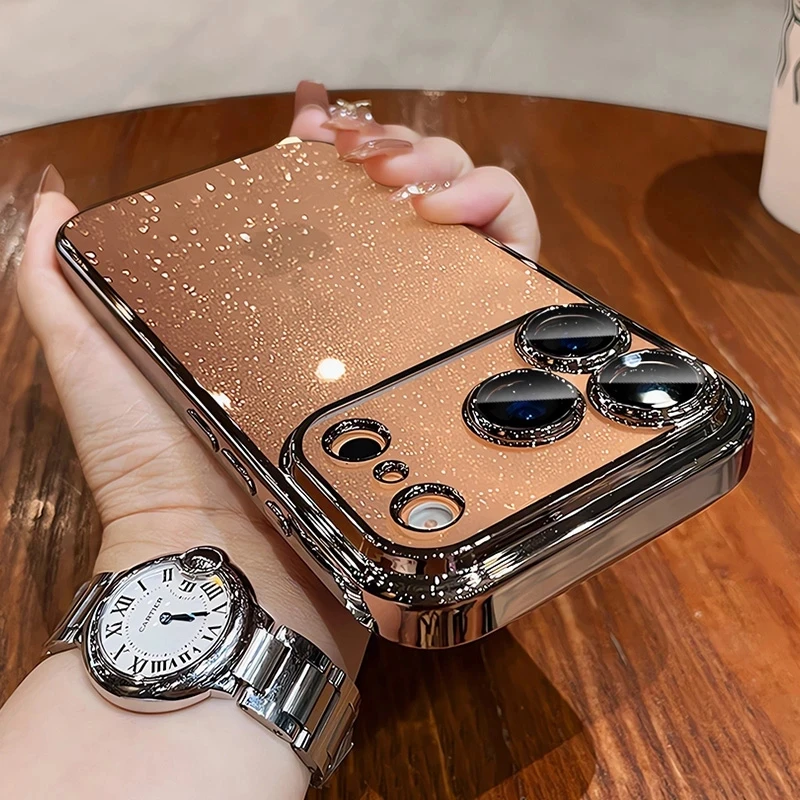 【不会发黄】适用苹果17promax手机壳iPhone17/Air电镀星空闪粉硬壳